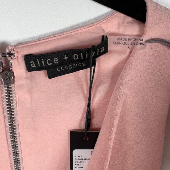 NWT alice + olivia Classics Harmony Racerback Cowl Neck ALine Blush Mini Dress 6 - Picture 10 of 16